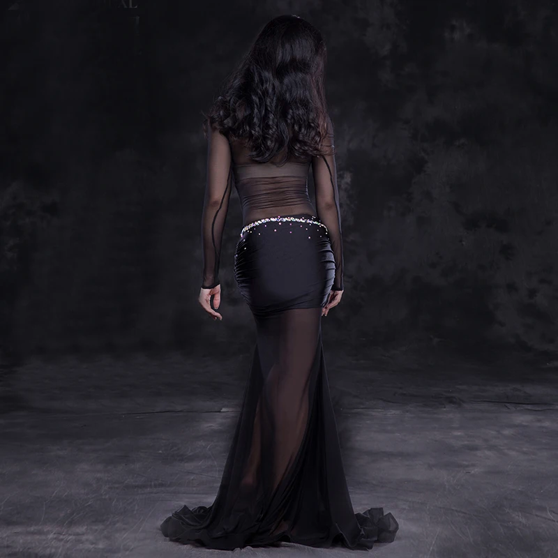 Женский костюм для восточного танца живота Клубное сценическое цельное платье с