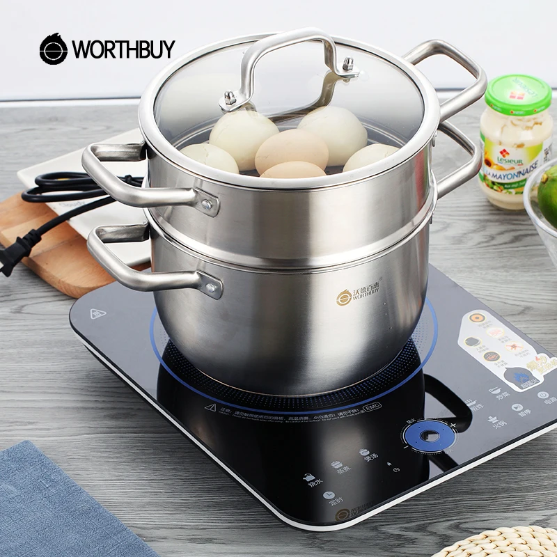 WORTHBUY Многофункциональный суповая из нержавеющей стали котелок кухонная посуда