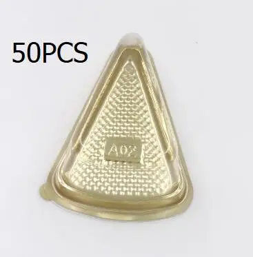 Golden 50 комплектов, прозрачная пластиковая коробка с треугольниками для капкейков, тортов, купольная коробка, контейнер для свадебной вечеринки, подарочные коробки для свадебных подарков - Цвет: Golden