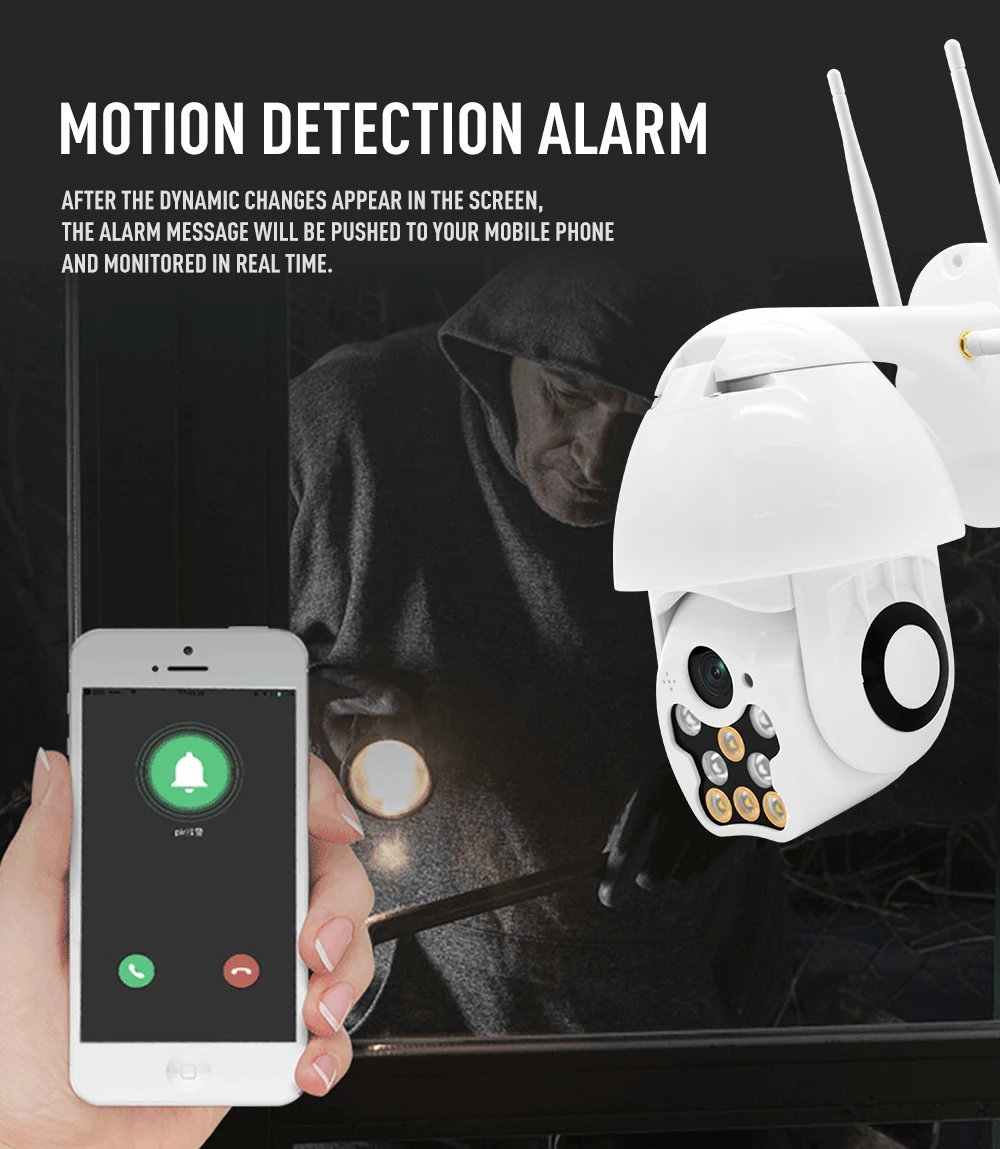 Открытый PTZ IP камера купольная беспроводная Wifi охранная сигнализация 1080P ИК Сеть