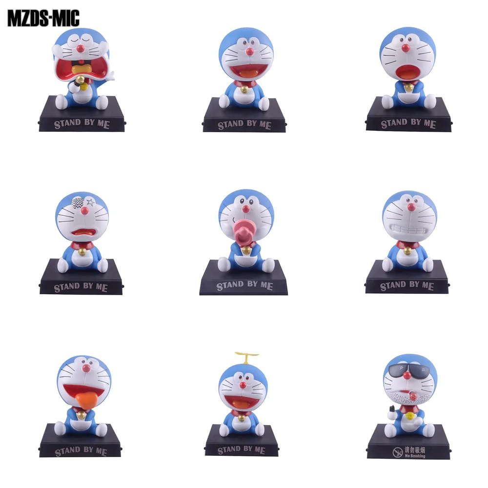 Мультяшные милые куклы Doraemon 12 см с поплавковой головой аниме фигурка из ПВХ