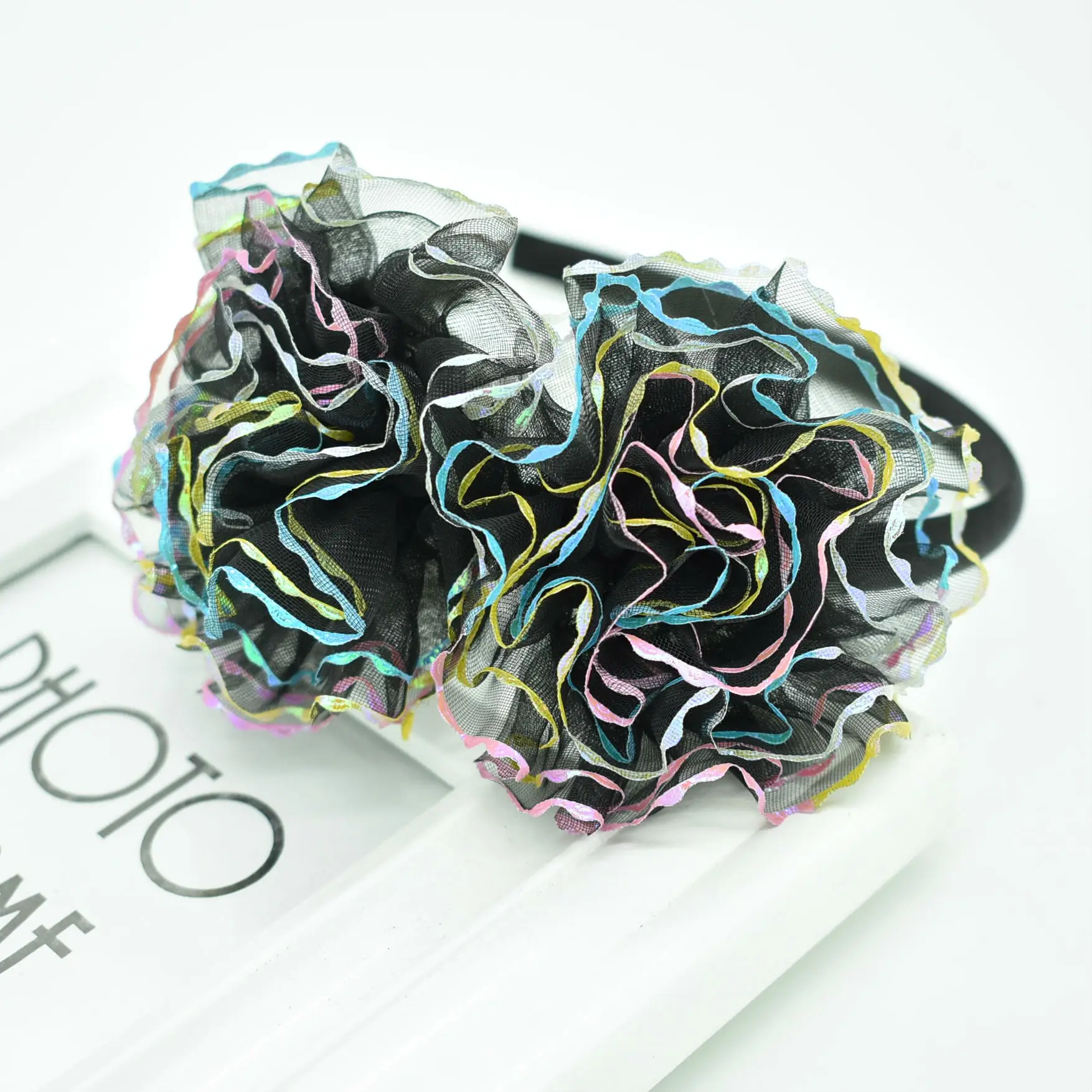 New product Children's lace headband Kids colorful transparent Flower hair accessories Wavy accessory | Детская одежда и обувь