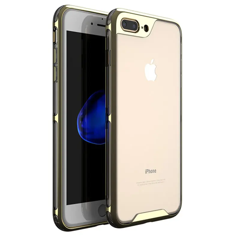 Gold Для iPhone 8, 8 Plus, чехол,, iPaky, брендовый, гальванический, бампер, броня, TPU, гибридный, противоударный чехол для iPhone 7, 7 Plus, чехол - Цвет: Gold