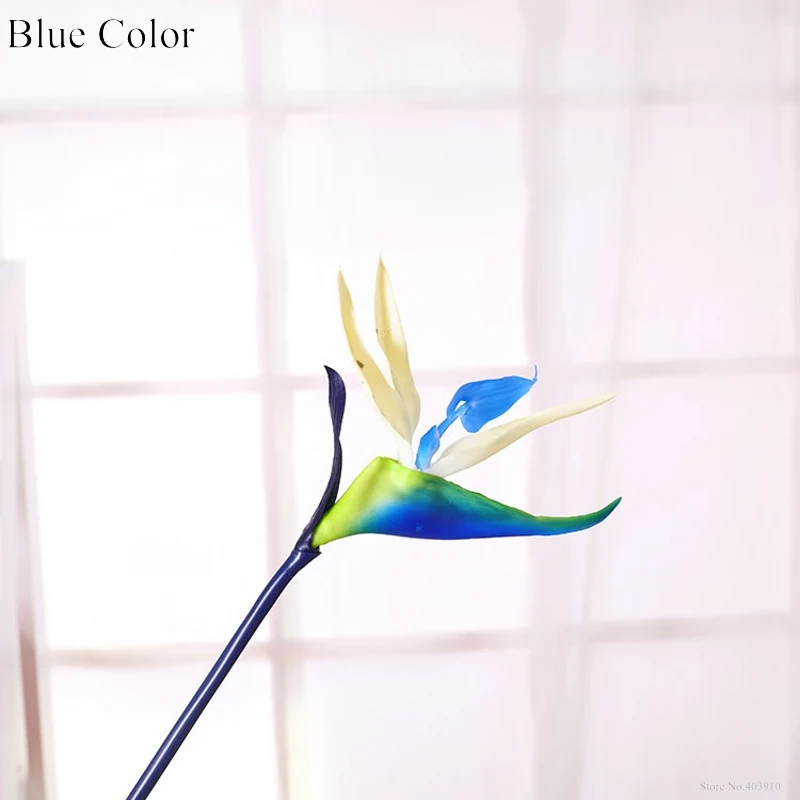 Blue 1pcs Качественные искусственные растения 60 см Декоративные Искусственные Птицы ПУ райская птица strelitzia reginae мини цветы Гавайские вечерние 1 шт - Цвет: Blue 1pcs