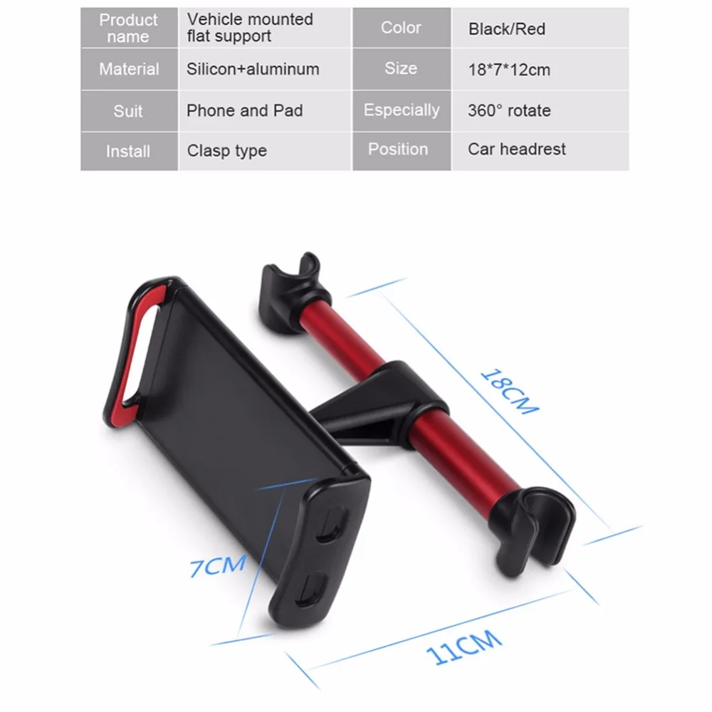 2018 Hot Car Back Seat Phone Tablet PC Holder For iPhone X/8/7 Samsung iPad 360 Degree Rotation Mount Headrest Bracket Stand |