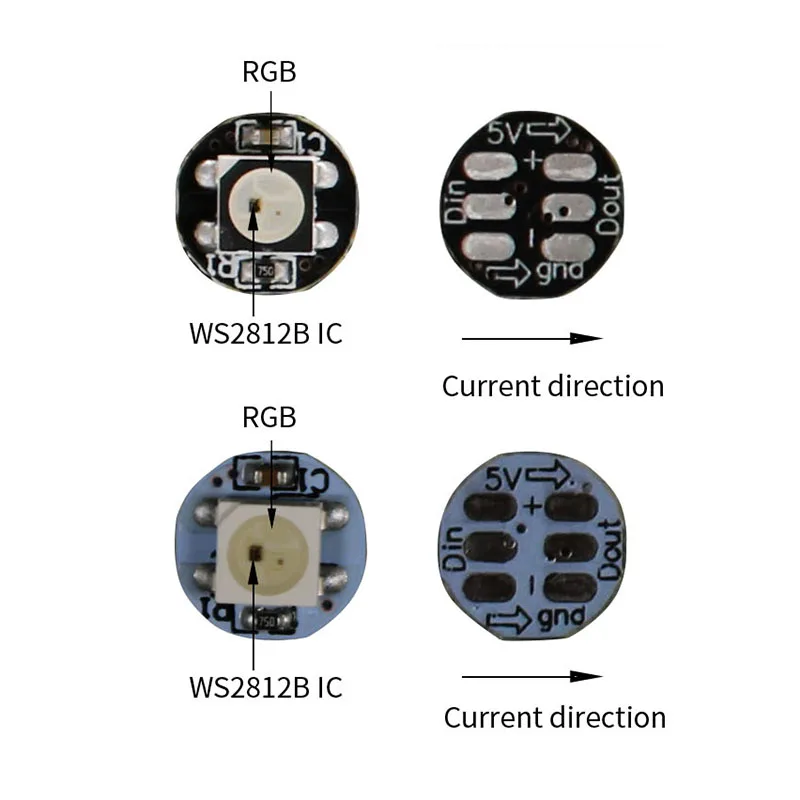 100 шт. WS2812B светодиодный чип и плата радиатора DC5V 5050 RGB WS2812 IC встроенный RGBW RGBWW
