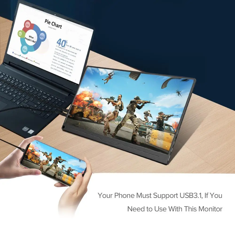 15," компьютерный монитор 4K игровой монитор ips экран Внешний портативный ноутбук HDR 3840x2160 подходит для Hdmi PD Mini DP
