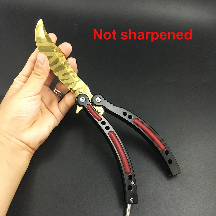 CS GO бабочка в ноже Karambit складной нож тренировочный нож подарок balisong Практичный Нож не заточенный металл