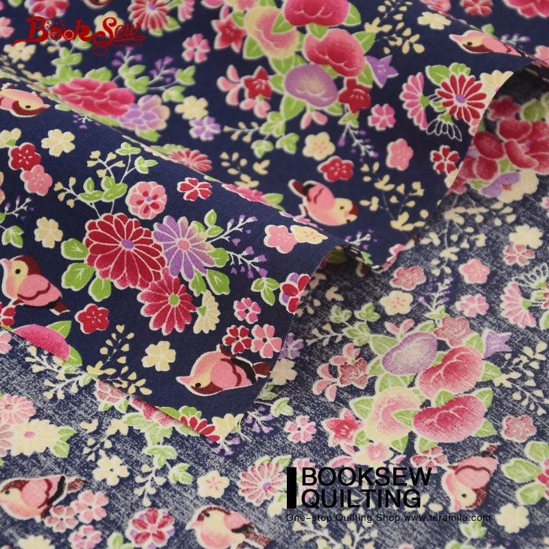 Хлопковое постельное белье Booksew из поплина Лоскутная одежда с цветами и птицами