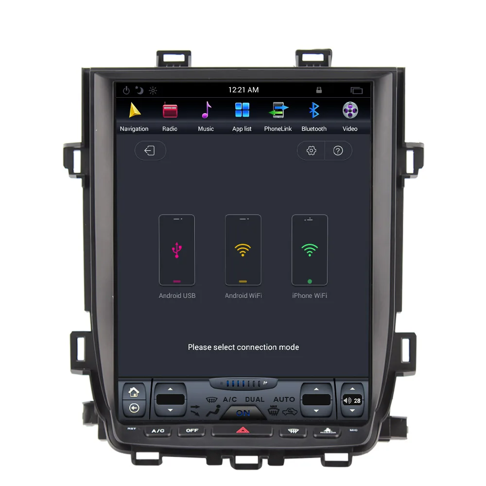 Автомобильный мультимедийный плеер Tesla Style 12 дюймов Android 7 1 для Toyota Alphard 2007