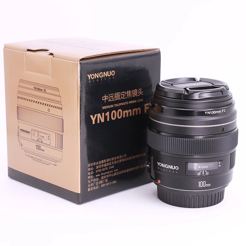 Объектив Yongnuo YN100mm F2 для среднего телеобъектива Canon объектив 100 мм EOS Rebel Camera AF MF 1200D