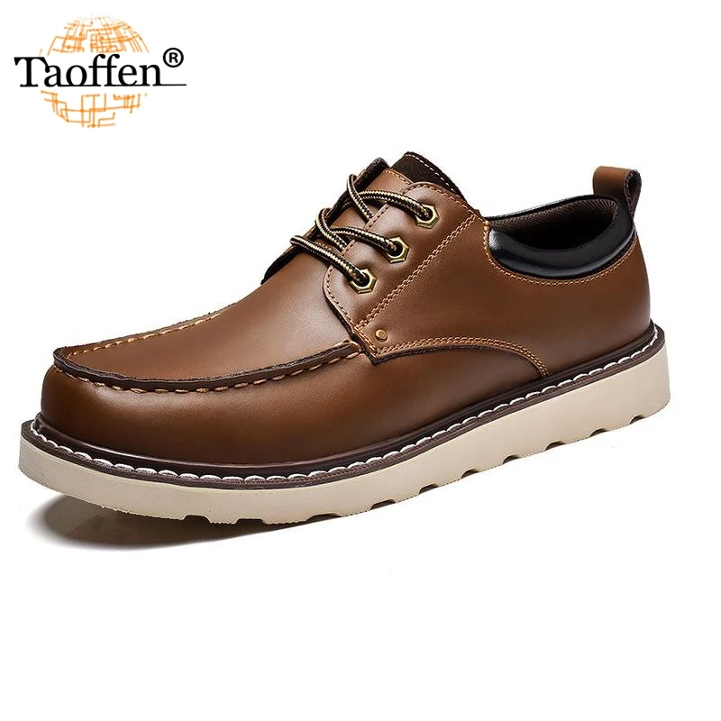 TAOFFEN Fashion Men Trend Derby Casual Shoes High Quality Lace Up Flats Daily Business Male Footwear Size 38-44 | Обувь