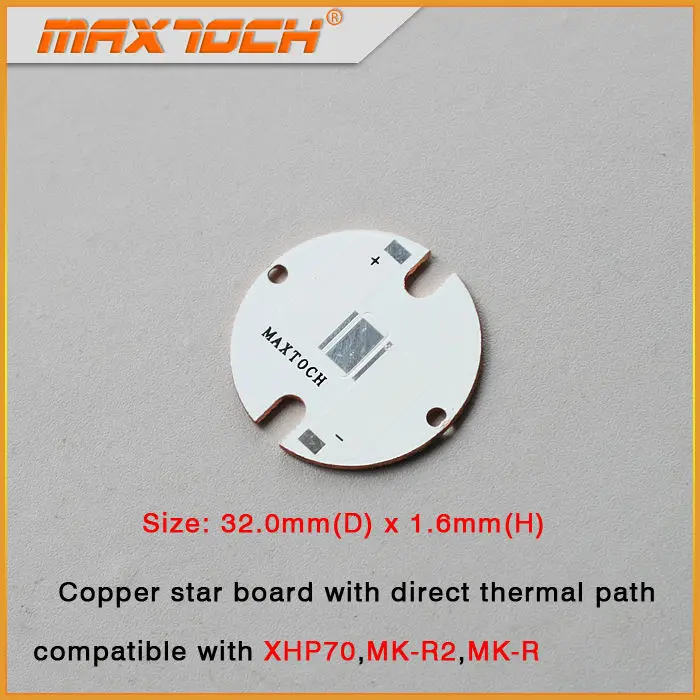 MAXTOCH медная плата MCPCB Cree XHP70 с прямым термальным тросом 32 мм x 1 6 MKR и |