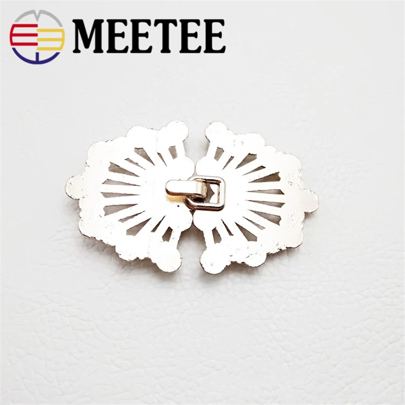 Meetee 10pcs 5.3X3.3cm Metal Rhinestone Decorative Fur Button Alloy Coat Combined DIY Garment Sewing Accessories ZK121 | Дом и сад
