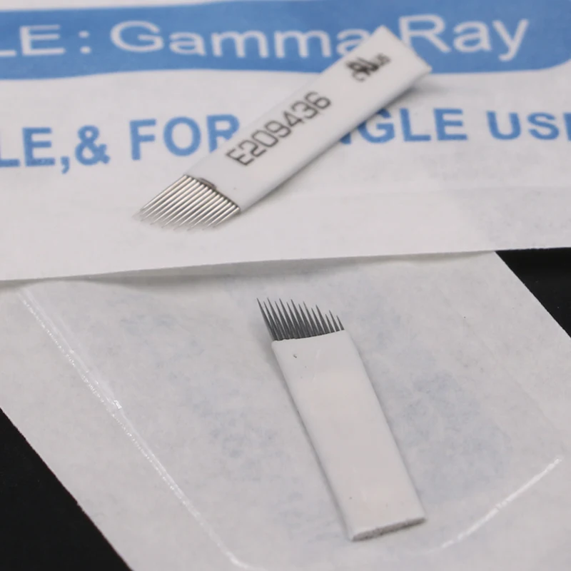 Волнистые 14 штифтов Перманентный макияж бровей Тату лезвие микроблейдинг иглы