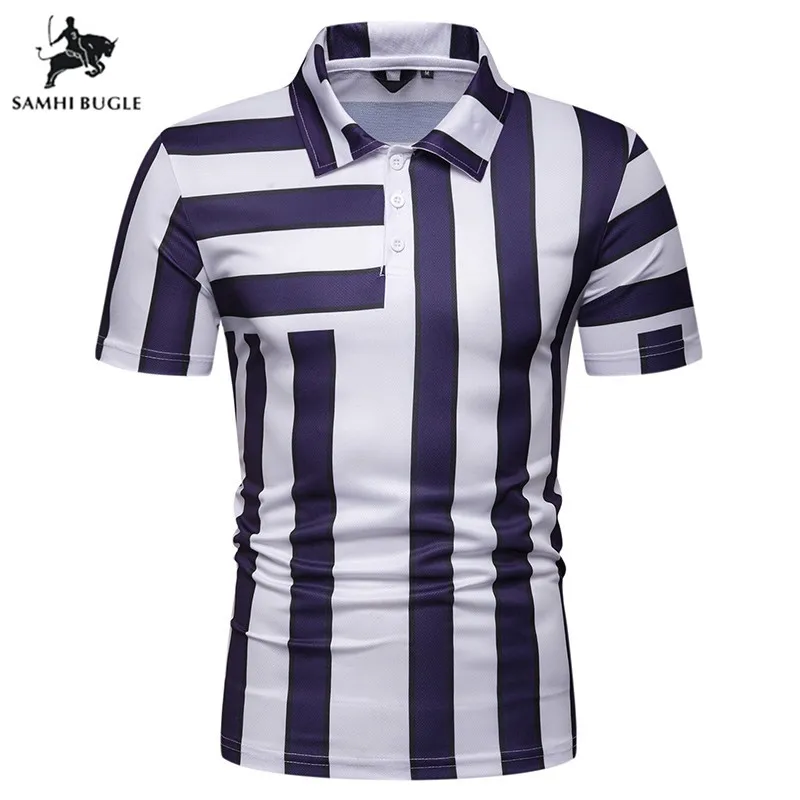 Полосатая Мужская рубашка поло одежда известная Camisa Masculina мужская повседневная