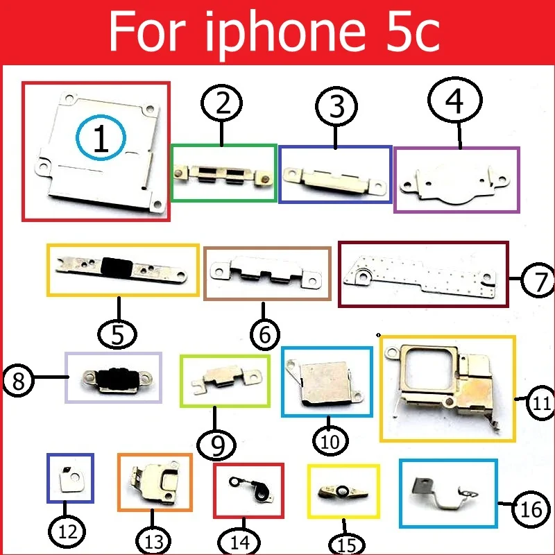 For iphone 5c Розничная, внутренние маленькие металлические железные детали для iPhone 4, 4S, 5, 5c, 5S, 6, 6 S, 7, 8 Plus, X, маленький держатель, кронштейн, защитная пластина, набор деталей - Цвет: For iphone 5c