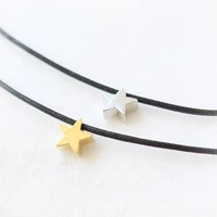 daisies one piece new gothic trendy style punk black rope chain choker tiny star pendnat necklace for women girls collier