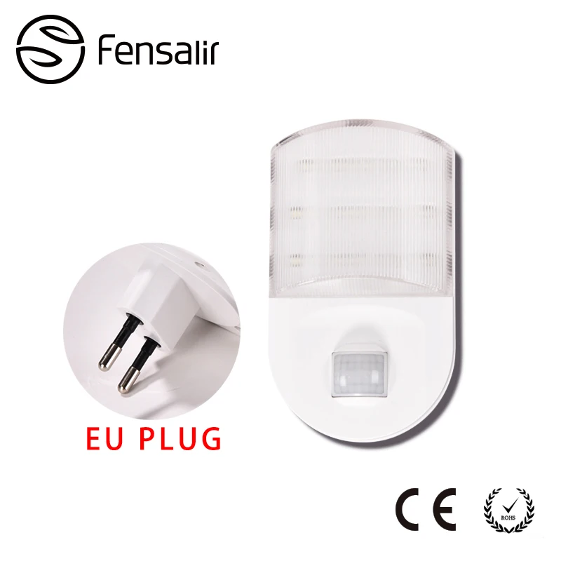 Fensalir 0 6 Вт AC220V ЕС вилка LED ночник датчик движения лампа с PIR свет книжный шкаф