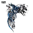 YJZT 13,2 см * 17,6 см, модная наклейка с волком и перьями, ПВХ, наклейка на мотоцикл, автомобиль, 11-00500