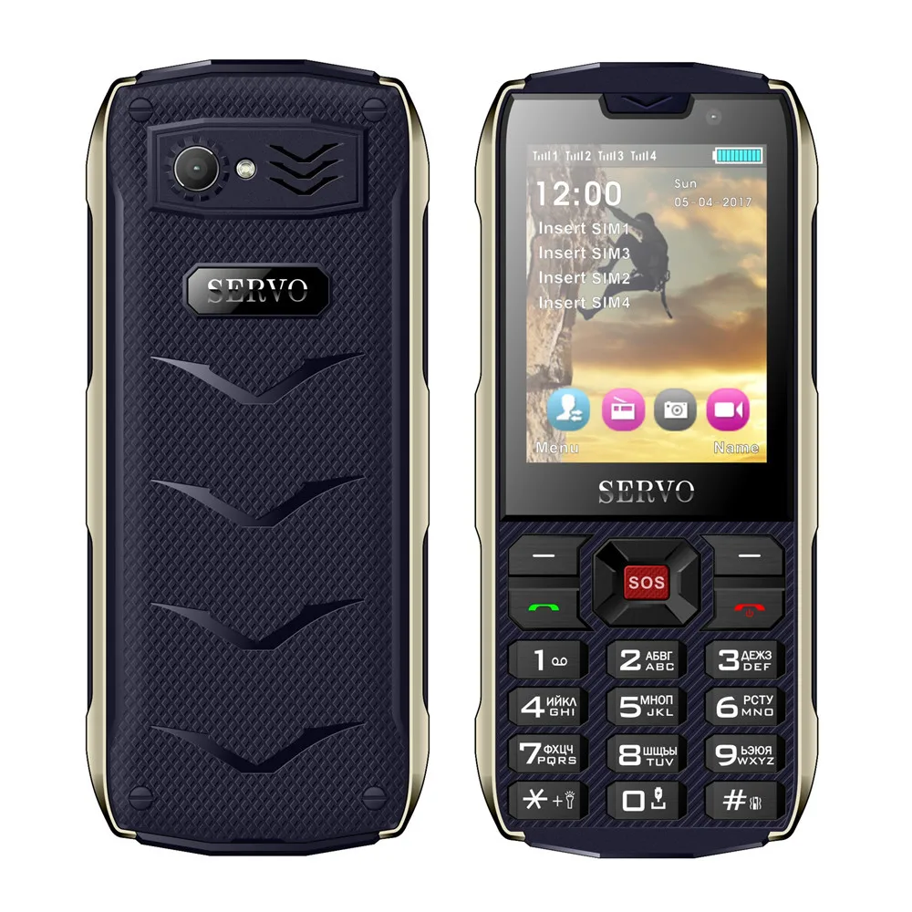 SERVO H8 4 SIM карта телефон 2,8 дюймов 3000 мАч OTG внешний аккумулятор мобильный телефон фонарик четырехдиапазонный GPRS