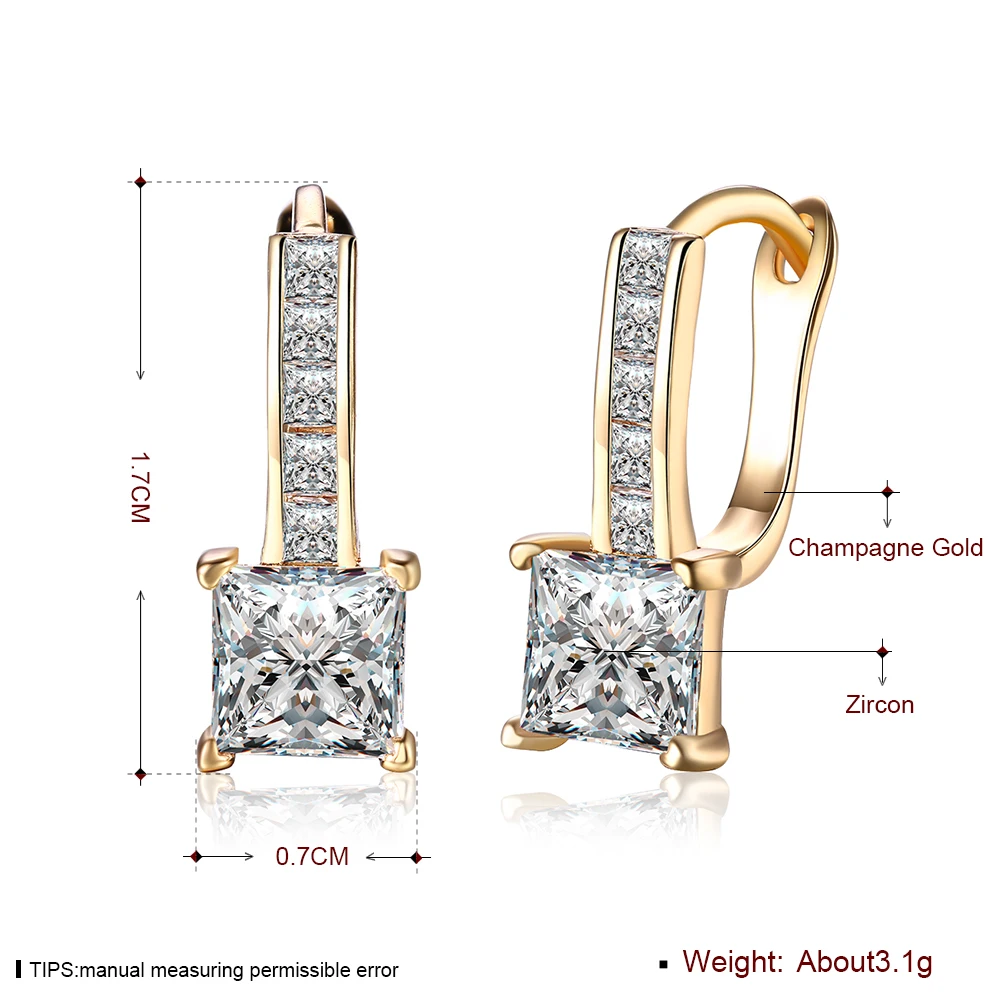 Женские квадратные серьги гвоздики с фианитами|romantic earrings|stud earringsearings for women girls |