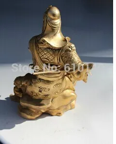 SCY New China beautifully renovated old antique collectibles folk brass statue home decoration Knife on the guan gong | Дом и сад