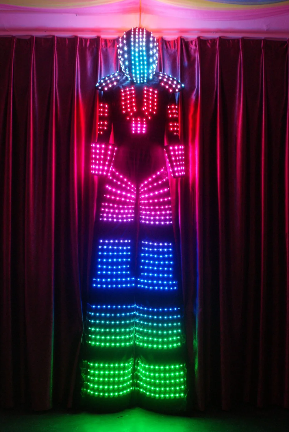 Бесплатная доставка DHL продукция EL светодиодные ходунки робот костюм