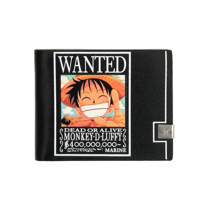 Супер тонкий кожаный мужской кошелек luffy wanted ниндзя Хокаге денег классический черный из мягкой кожи