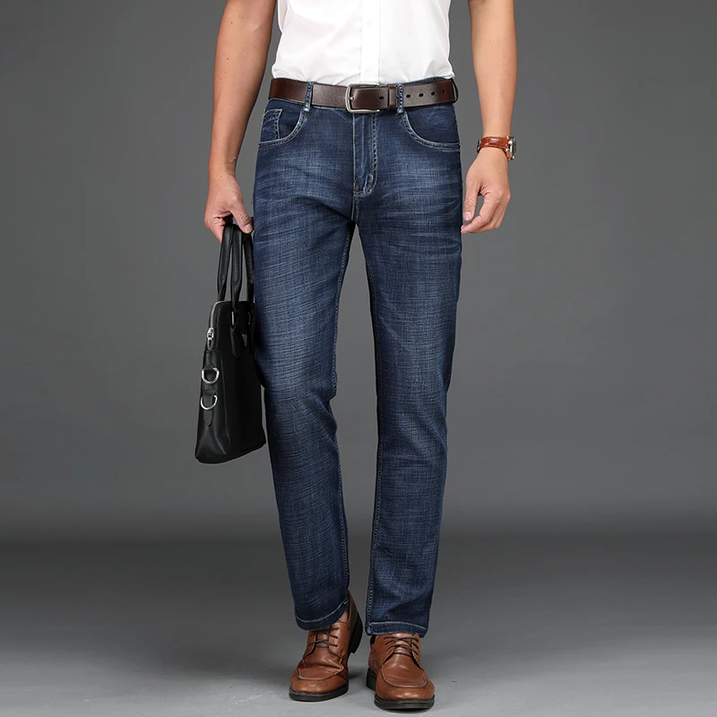 Весенне летние мужские брендовые джинсы деловые высококачественные модные