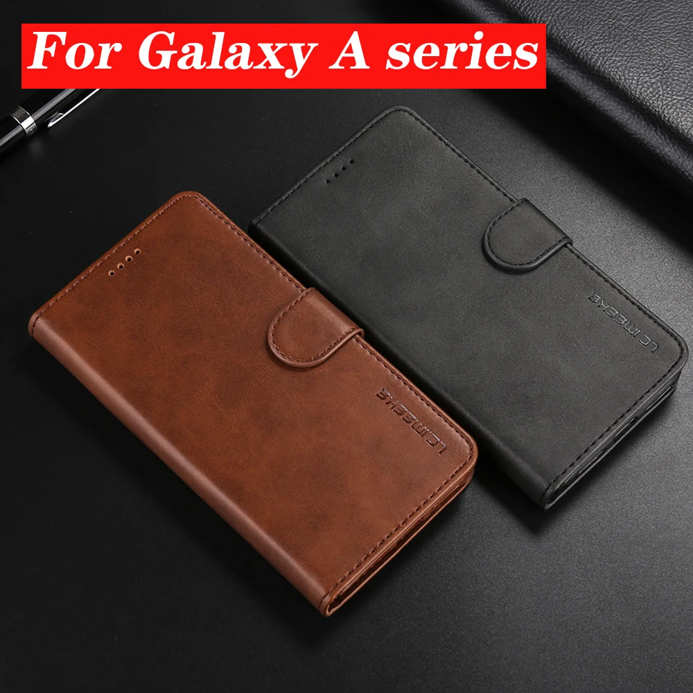 Кожаный флип-чехол для SAMSUNG A90 A80 A70 A60 A50 A40 A30 A20 A5 A6 A7 A8 A9 плюс держатель для карт чехол-бумажник чехол для телефона чехол s Fundas