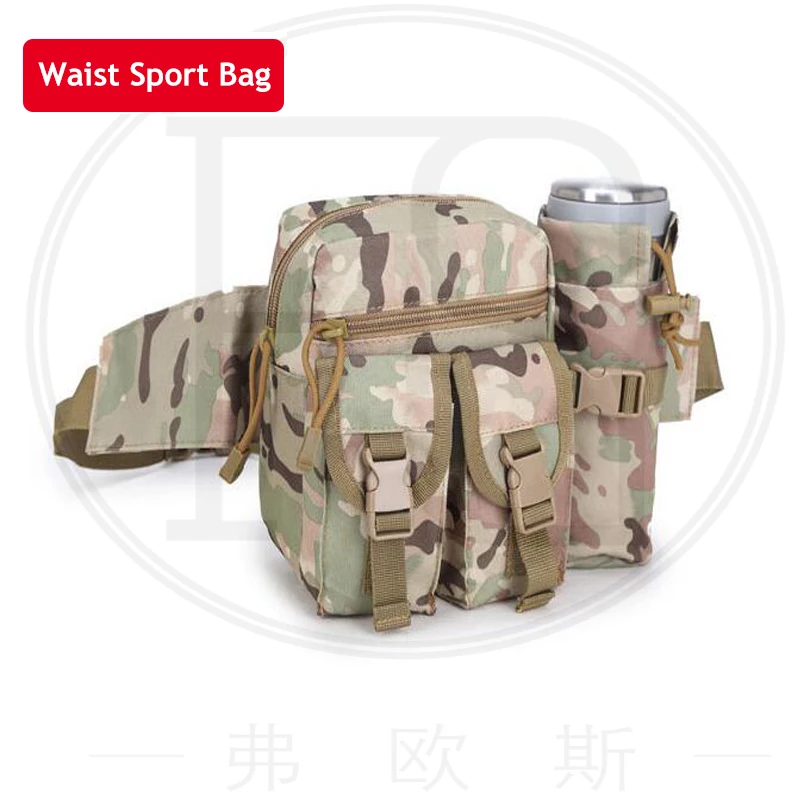 Tactical Men Sport Waist Bag Fanny Pack Travel Running Waist Bag With Detachable Water Bottle Bag Hiking Cycling Belt Bag
