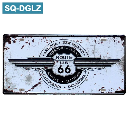 [SQ-DGLZ] Горячие Нью-Йорк Route 66 номерной знак бар украшения стены Олово знак винтаж металлический знак домашний декор живопись таблички плакат - Цвет: 0010