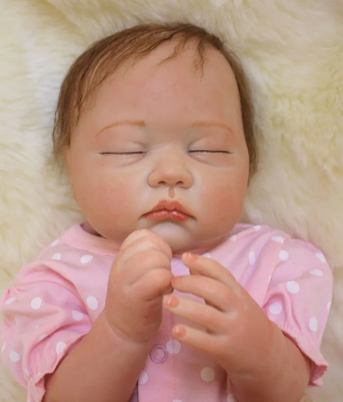 

Soft Body Silicone Reborn Baby Dolls Toy Lifelike Exquisite Sleeping Newborn Girls Babies Birthday Gift Present Collectable Doll