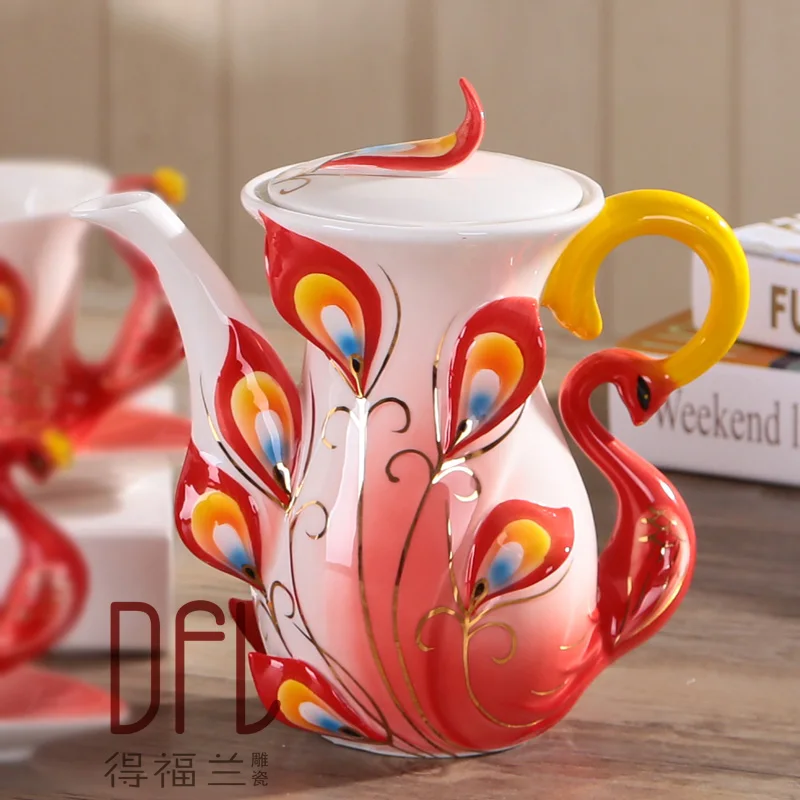 Креативная чашка павлина Европейский чайник для кофе керамический |