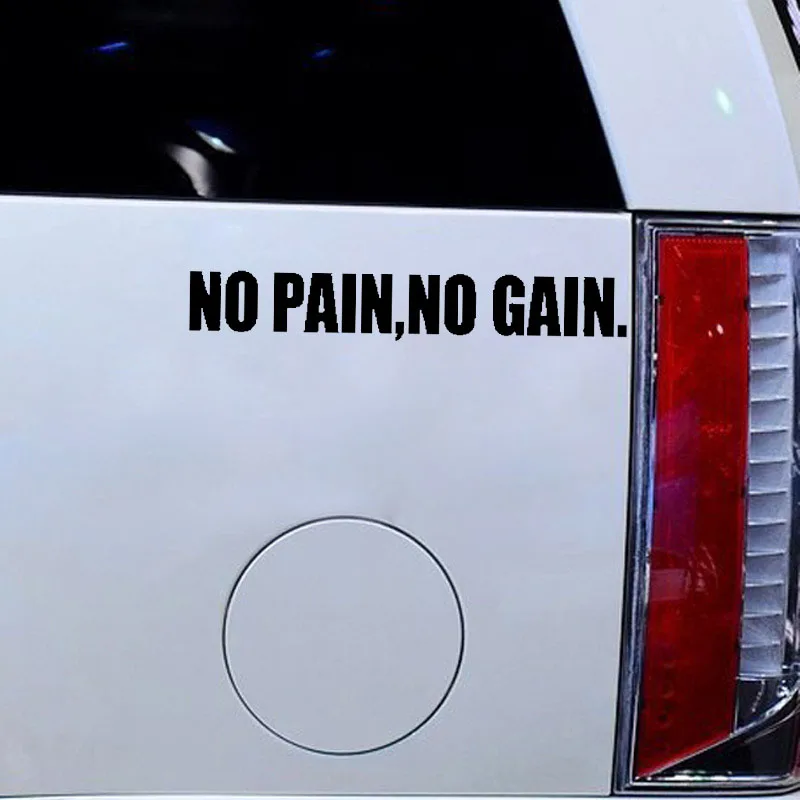 QYPF 20cm*3.1cm NO PAIN GAIN.Creative Vinyl Car Window Sticker Decal Black Silver Decoration Accessories C15-1239 | Автомобили и