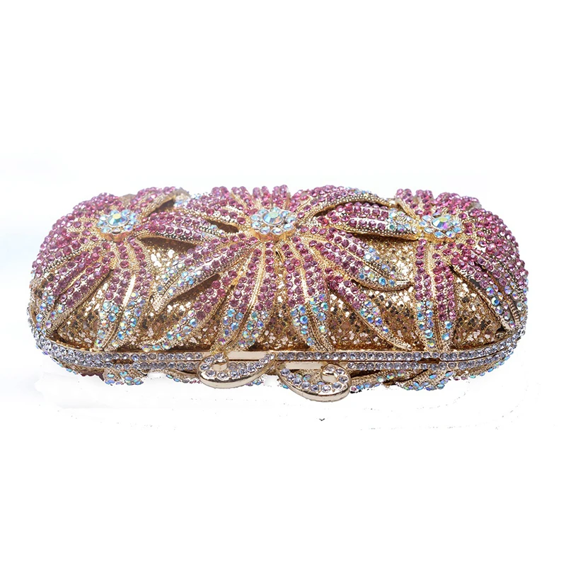 Роскошные золотистые металлические белые блестящие искусственные клатчи