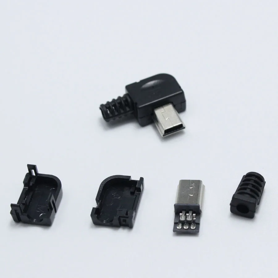 10 комплектов DIY Мини USB 5Pin сварочный Тип Штекерный Соединитель 3 в 1 90 градусов