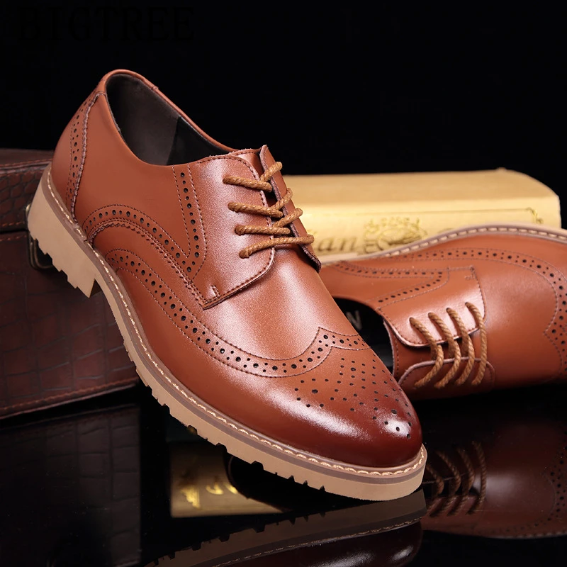 Мужская обувь с перфорацией типа броги классические нарядные туфли для мужчин из