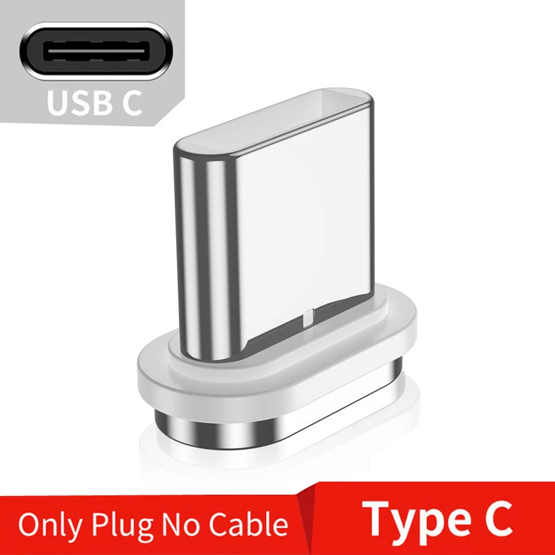 Only Plug Tyoe C Магнитный кабель USLION Micro USB Type C для iPhone XS Max XR Samsung S10 3A кабель для быстрой зарядки Type-C Магнитный кабель для зарядки 1 м 2 м - Цвет: Only Plug Tyoe C