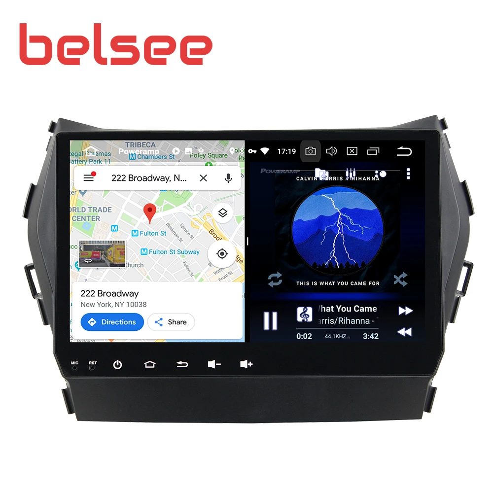 Belsee 10,1 дюймов Автомобильный радиоприемник Android 9,0 для hyundai Santa Fe IX45 2013- gps Навигация стерео головное устройство Авторадио плеер