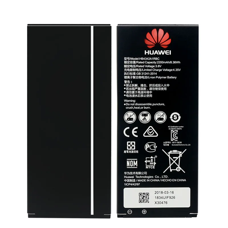 Huawei замена аккумулятор телефона HB4342A1RBC для Y5II Y5 II 2 Ascend 5 + Y6 SCL TL00 LYO L21 Honor 4A 5A 2200 мА