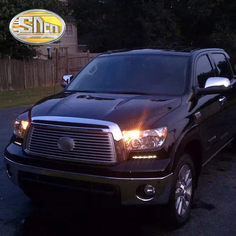 SNCN светодиодный фонарь дневного света для Toyota Tundra 2010-2013 автомобильные аксессуары Водонепроницаемый ABS 12 V DRL Противотуманные фары украшения