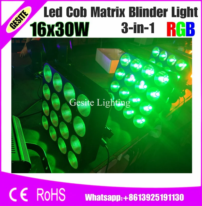 16 головок светодиодная матричная лампа 16x30 Вт RGB 3в1 три цвета COB DMX матрица мигалка