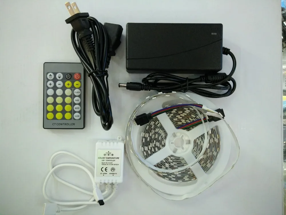12 В постоянного тока SMD5050 CW + WW двойная цветовая температура 60 Светодиодный одов/м