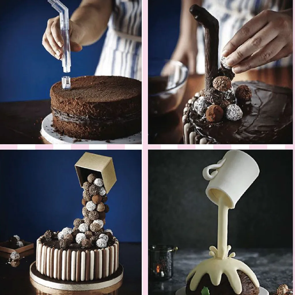 

1SET Cake Support Structure Frame Anti Gravity Cake Pouring Kit DIY Cake Baking Tools Suspended Cake Rack Home Kitchen Goods