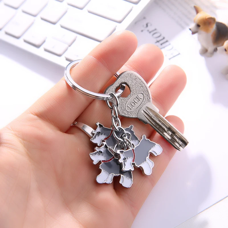 Брелок Schnauzer Dogs DIY сумка подвески металлические автомобильные брелки подарочные