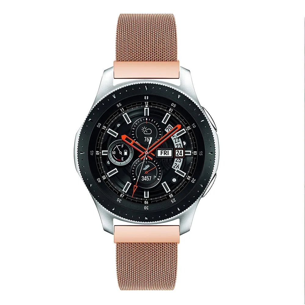 rose gold 20 22 ремешок для часов, мм из нержавеющей стали для samsung Galaxy Watch 42 46 мм ремешок Миланского запястья умный ремешок для часов Ремешок магнитная застежка - Цвет ремешка: rose gold