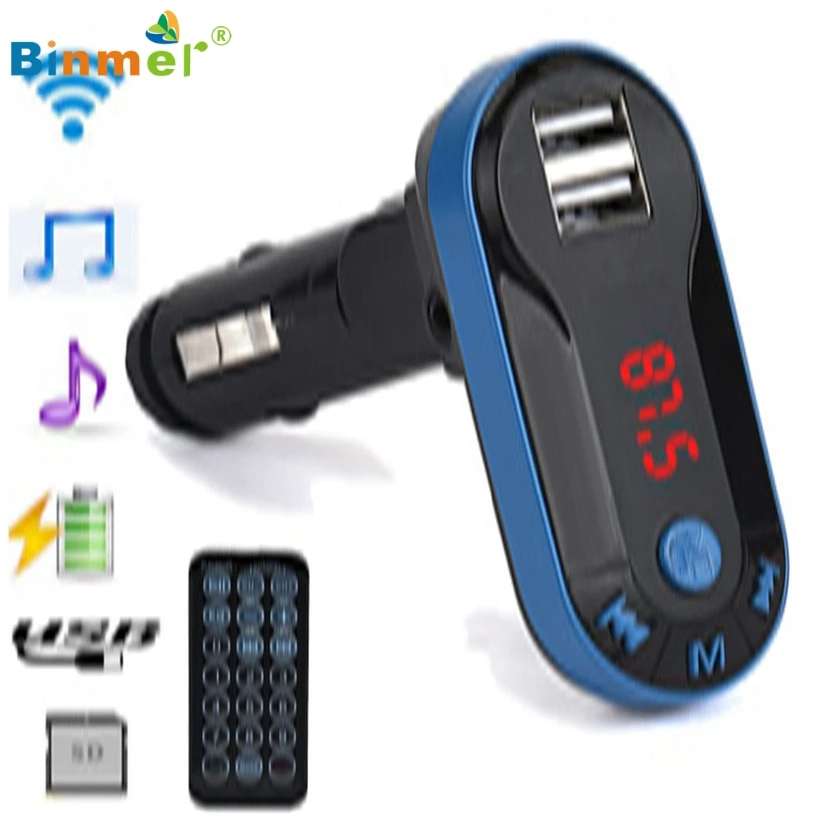 Binmer Bluetooth беспроводной fm передатчик MP3 плеер Handsfree Car Kit USB TF SD дистанционный