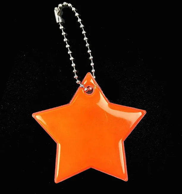 orange red Маленькая звезда сумка брелок милый мягкий ПВХ отражающий брелок, подвеска для машины Шарм сумка Аксессуары для безопасности дорожного движения использования - Название цвета: orange red